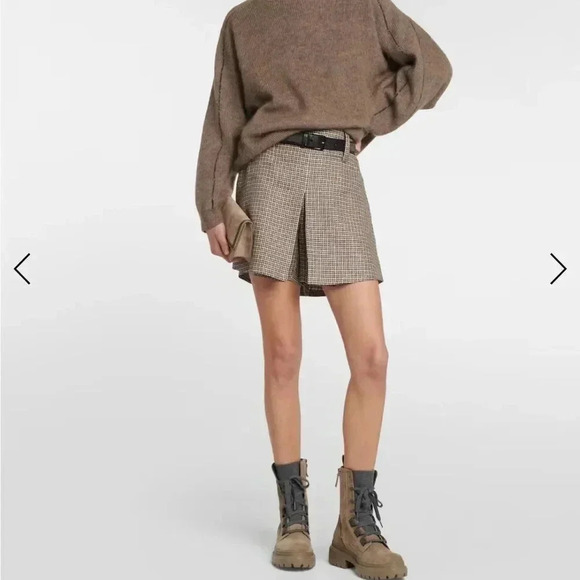 Brunello Cucinelli checked linen skort - Picture 3 of 9